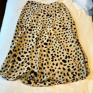 Japna Black and Cream Midi Skirt